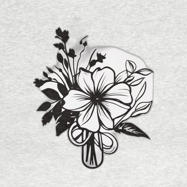 Elegant Monochrome Floral Design No. 941 by cornelliusy